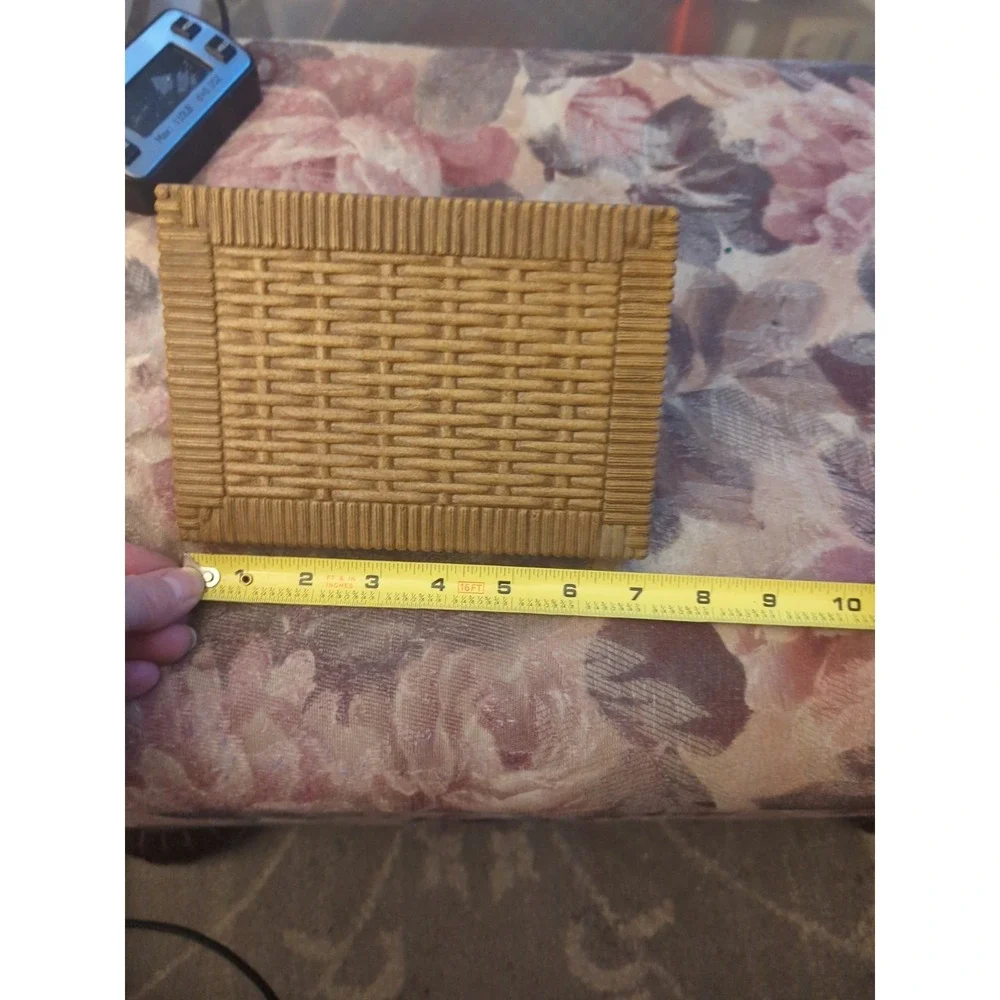 Vintage Homco Syroco Basket Weave Wall Shelf USA 5
